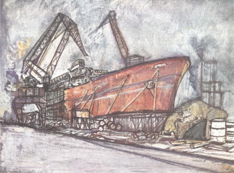 L'Andrea Doria in allestimento (tavola di Renzo Vespignani) - p. 29