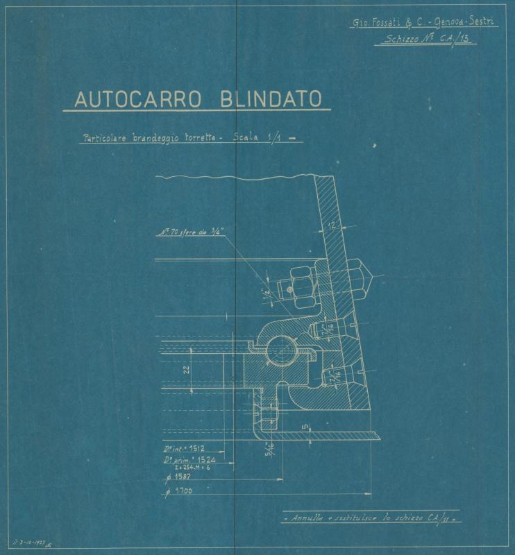 Autocarro blindato - Particolare brandeggio della torretta