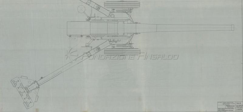 Cannone 135/45 su affusto campale - vista in pianta