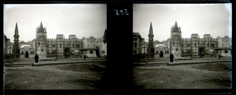 Mostra coloniale. Padiglione Libia in costruzione (originale)
