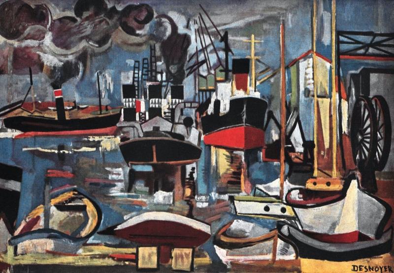 François Desnoyer "Le port de Sète" (1950), novembre - dicembre 1959, anno VII, n. 6, p. 37