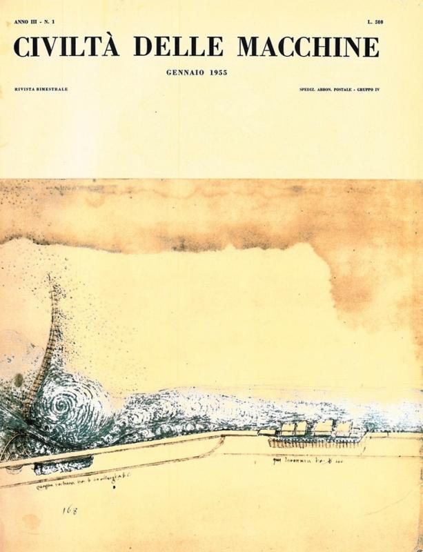 Copertina - Un disegno di Leonardo da Vinci relativo agli studi per la canalizzazione dell'Arno - gennaio 1955, anno I, n. 1