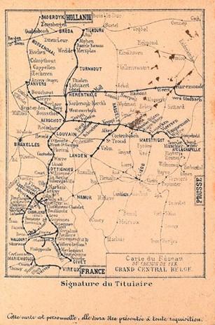 Carta Ferroviaria per libera circolazione sulle ferrovie belghe - retro