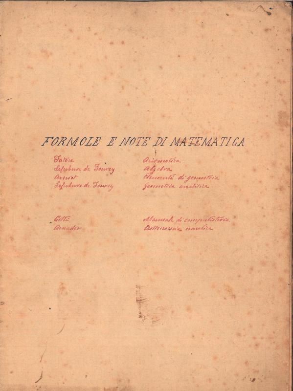 &quot;Formule e note di matematica&quot;
