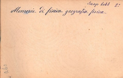 &quot;Memorie di geografia fisica&quot;