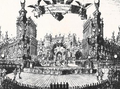 Proscenio della festa teatrale "Angelica vincitrice di Alcina" allestito dal Bibiena nel 1716 - p. 53