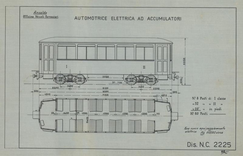 Officina Veicoli Ansaldo - Automotrice elettrica ad accumulatori