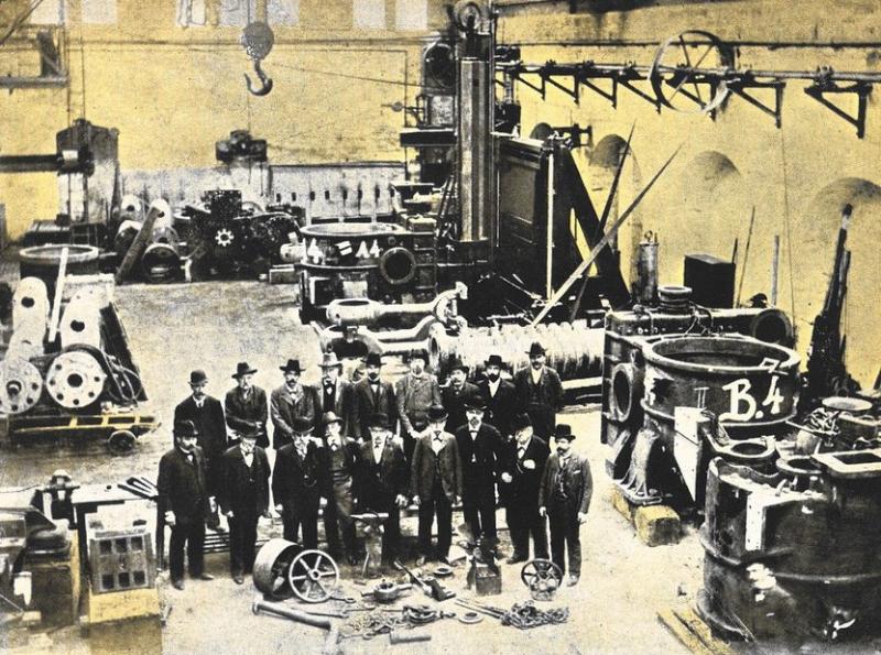 Capi d'arte all'interno dello stabilimento della Fabbrica Macchine S. Andrea (1903), marzo - aprile 1960, anno VIII, n. 2, p. 29