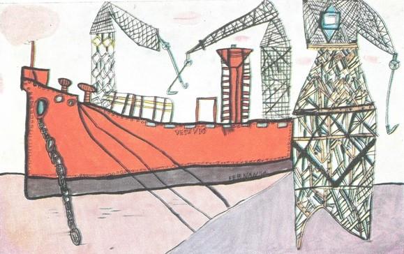 Allestimento della nave da trasporto 'Vesuvio' (illustrazione di Fernanda Vignali). - p. 49