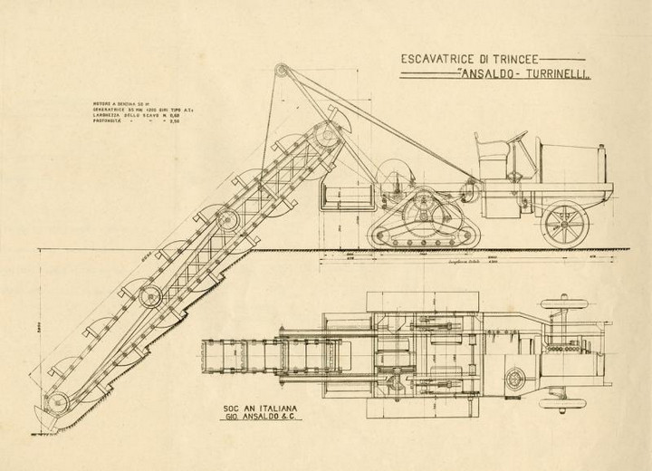 Escavatrice di trincee Ansaldo Turrinelli, s.d. ma 1916