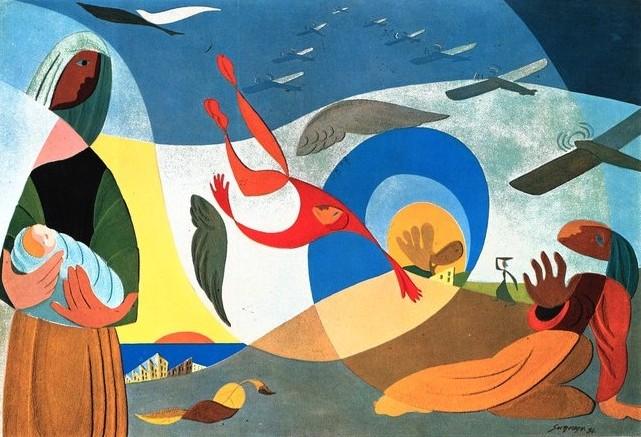 Léopold Survage "La caduta di Icaro" (1936), gennaio - febbraio 1962, anno X, n. 1, p. 51