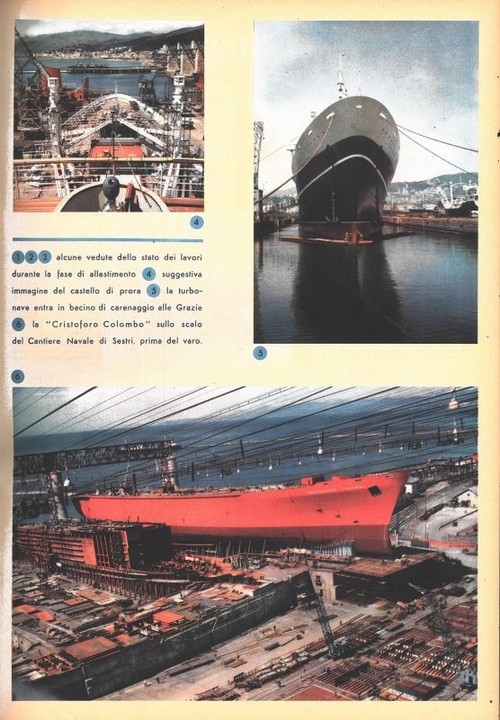 p. 11, la t/n Cristoforo Colombo sullo scalo durante i lavori di costruzione e allestimento