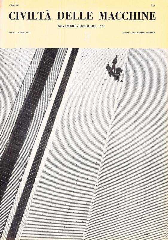 Copertina, Operai sul tetto di un capannone industriale, novembre - dicembre 1959, anno VII, n. 6