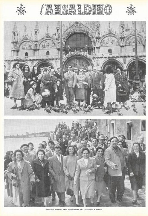 p. 20 (quarta di copertina), due lieti momenti della riuscitissima gita ansaldina a Venezia