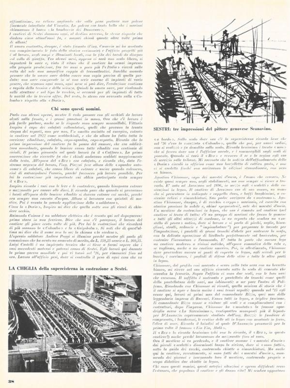 Colmo di Navi, il cantiere Ansaldo di Sestri, di Luciano Rebuffo, settembre - ottobre 1956, anno IV, n. 5 - p. 38