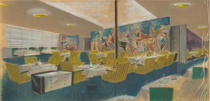 Ausonia - Prospettiva di studio della sala da pranzo di prima classe