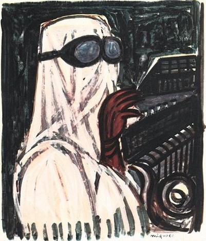 Giuseppe Migneco "Rituale intorno alla macchina" (1962), settembre - ottobre 1962, anno X, n. 5, p. 38