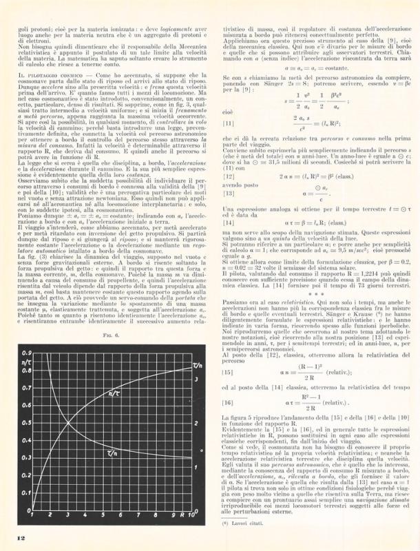 Cosmonautica, possibilità e limiti di G.A. Crocco, settembre - novembre 1957, anno V, nn. 5-6, p. 12