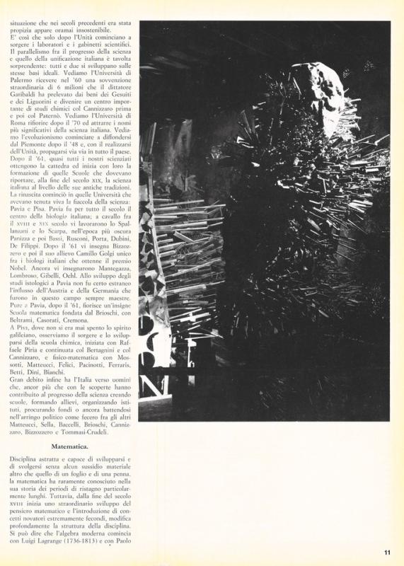 L'Ottocento scientifico - di G. Sermonti e G. Gualandi - ottobre 1961, anno IX, n. straordinario, p. 11