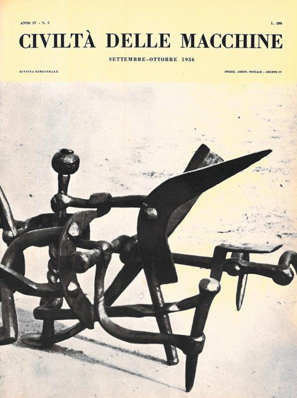Copertina - Il nodo, scultura di Muller esposta alla XXIII Biennale di Venezia, settembre -ottobre 1956, anno IV, n. 5