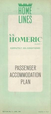 Copertina - Homeric (s/s) - Passenger accomodation plan