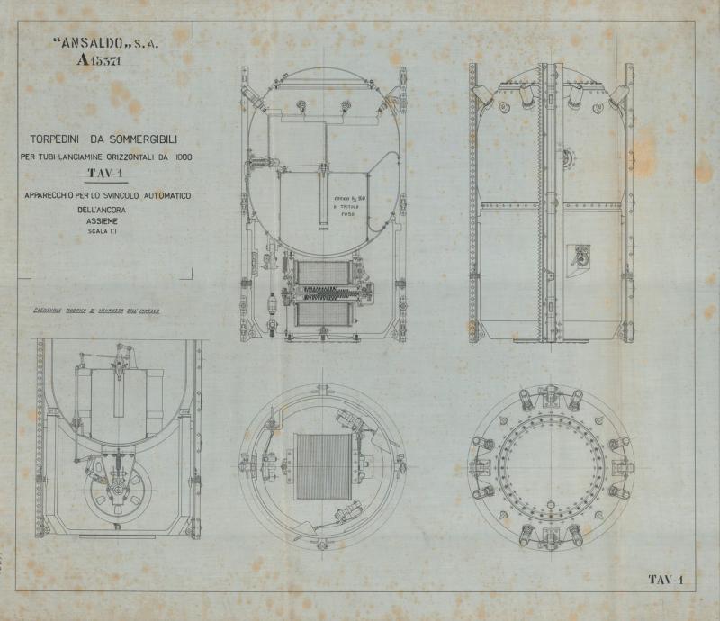 Torpedini per sommergibili - Svincolo automatico dell'ancora 