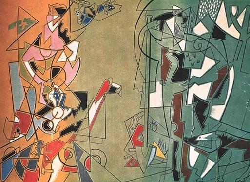 Gino Severini, uno dei sette grandi pannelli decorativi nell'atrio del palazzo dei congressi all'EUR di Roma, gennaio - febbraio 1961, anno IX, n. 1, p. 41