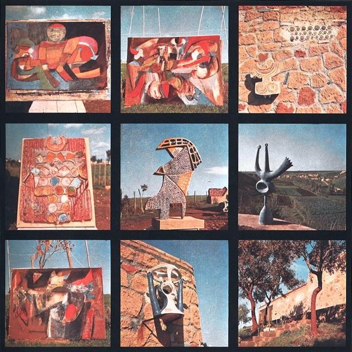 Ceramiche e sculture dei fratelli Cascella attorno alla loro fornace sulla Via Aurelia a Roma, gennaio - febbraio 1958, anno VI, n. 1, p. 35