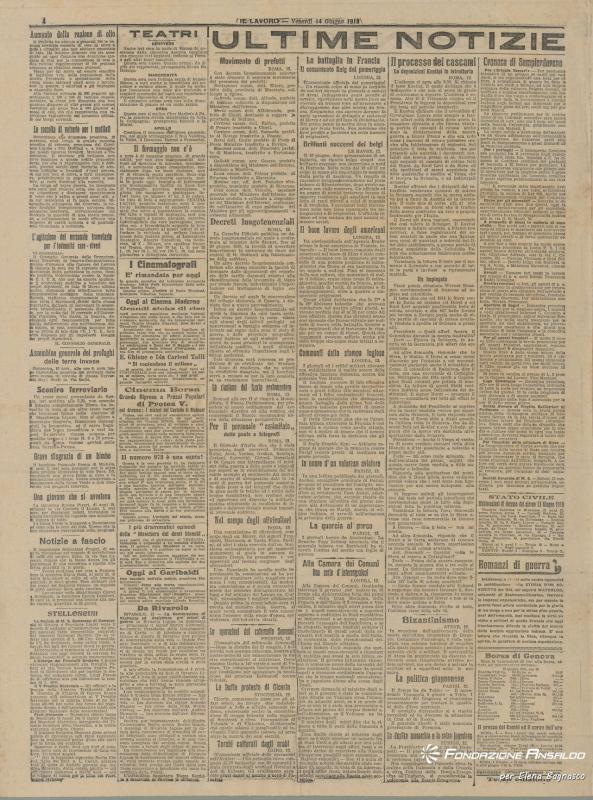 Il Lavoro, 14.06.1918, p. 4