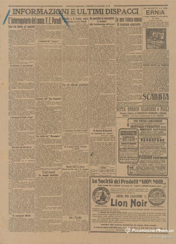 Il Giornale d'Italia, 10.05.1918, p. 4