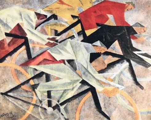 Lyonel Feininger "Ciclisti" (1912), marzo - giugno 1959, anno VII, nn. 2-3, p. 46