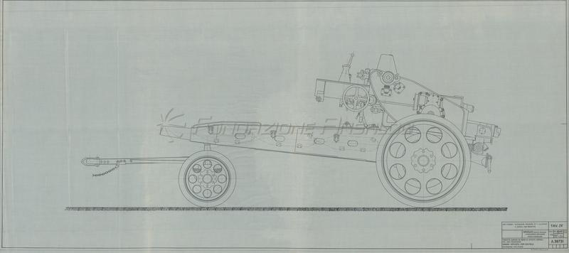 Cannone 135/45 su affusto campale - carro affusto con coltelli