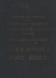 Copertina patente di guida di Carlo Raffaele Bombrini