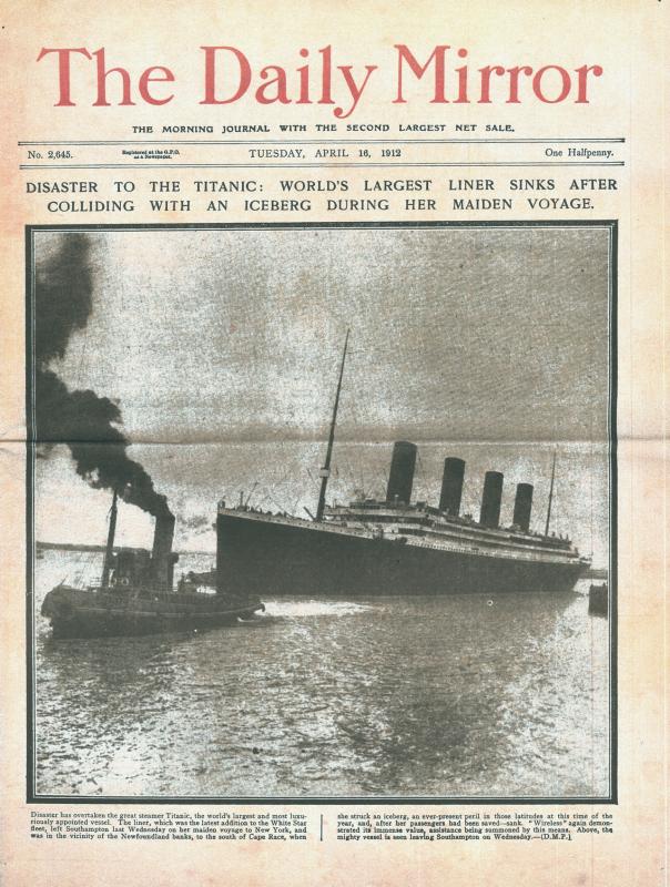 Copertina - The Daily Mirror. Quotidiano in lingua inglese