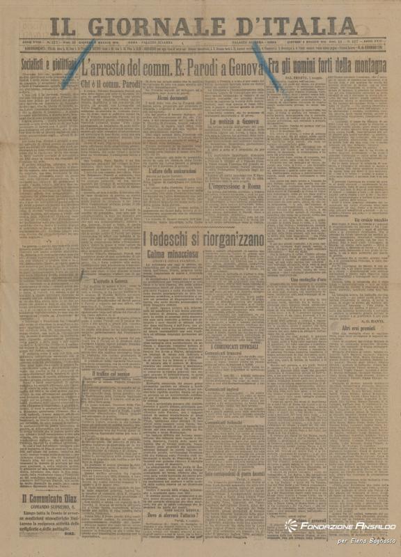 Il Giornale d'Italia, 09.05.1918, p. 1