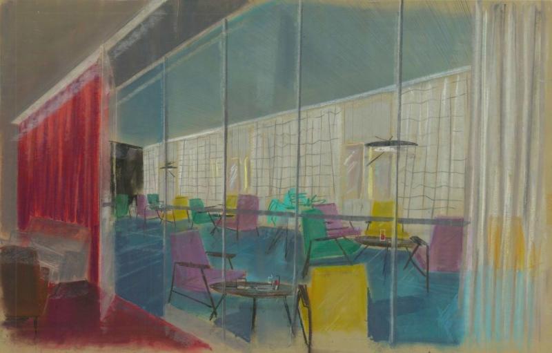 Ausonia - Prospettiva di studio della veranda soggiorno di prima classe