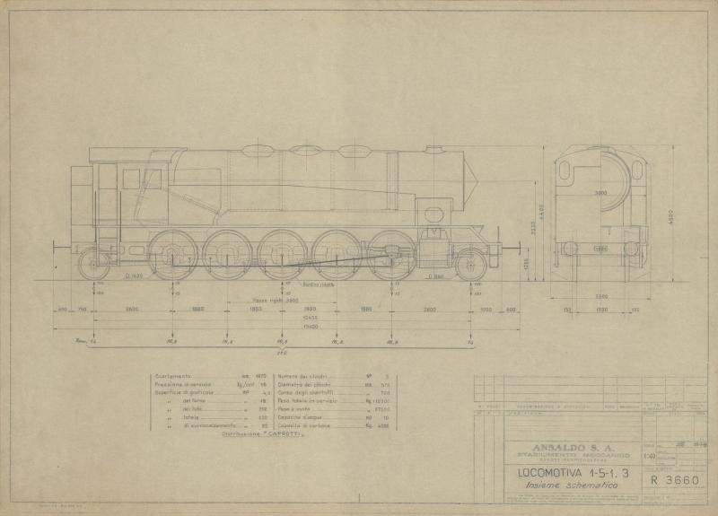 Locomotiva 1-5-1.3 - Insieme schematico