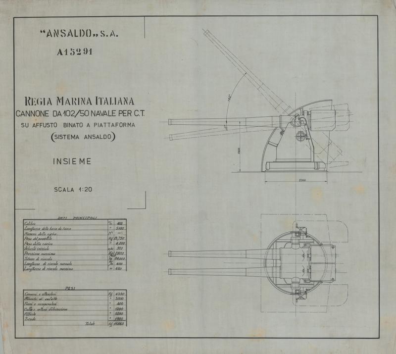 Cannone da 102/50 - Navale