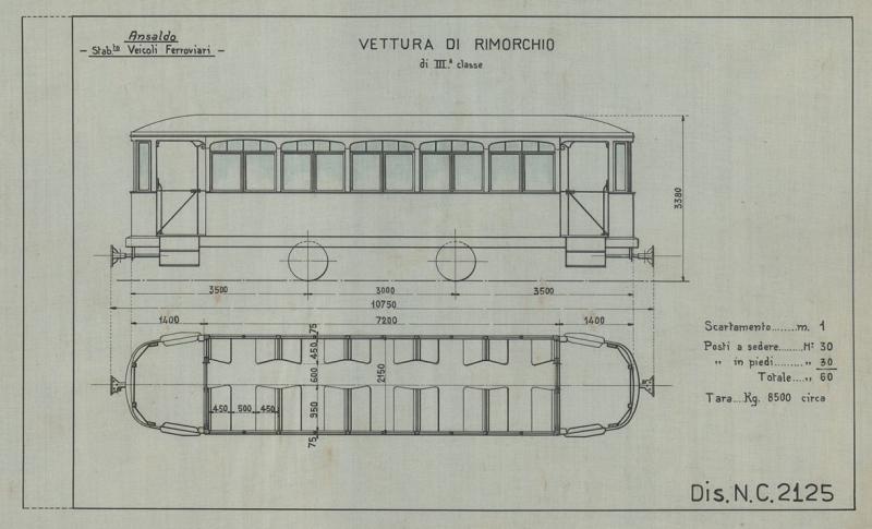 Officina Veicoli Ferroviari - Vettura di rimorchio