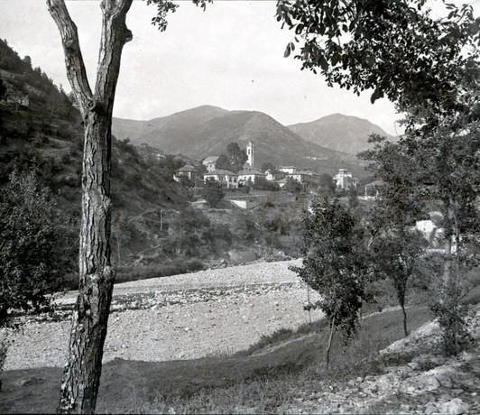Gita a Montoggio. Veduta tra gli alberi (taglio)