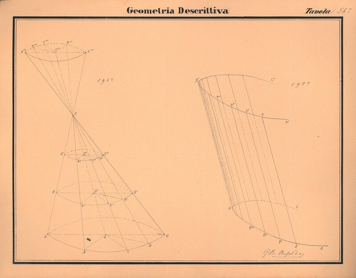 Tavola di geometria descrittiva, n. 56