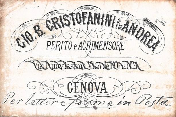 Biglietto da visita Gio. B. Cristofanini fu Andrea - perito e agrimensore