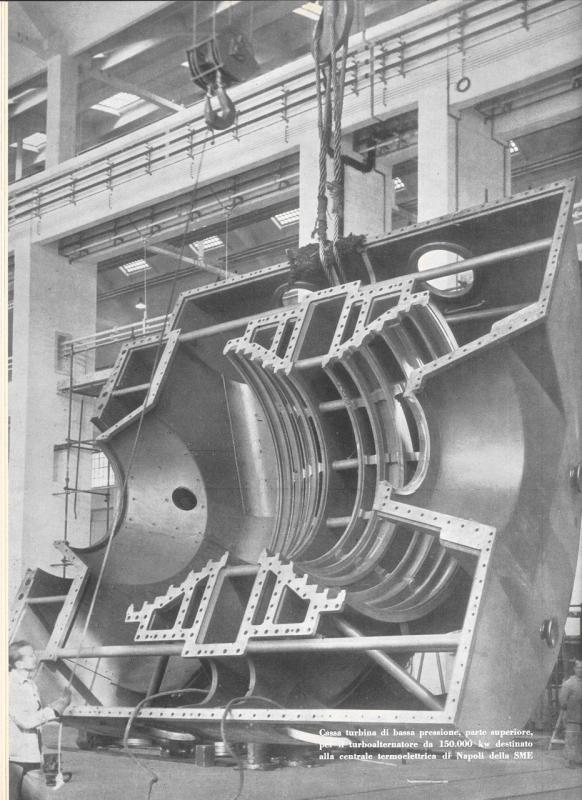 Quarta di copertina- Cassa turbina di bassa pressione, parte superiore, L' Ansaldino, n. 18 , anno VI, 1959