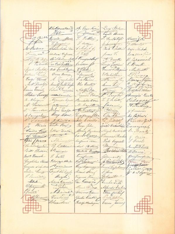 Felicitazioni per la nomina a Grande Ufficiale dell'Ordine dei SS Maurizio e Lazzaro; interno, 1881