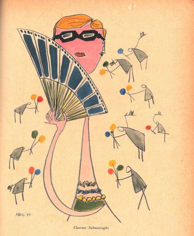 Terza di copertina, "Charme Salmoiraghi" di Riccardo Manzi - maggio 1953, anno I, n. 3
