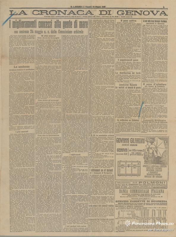 Il Lavoro, 14.06.1918, p. 3