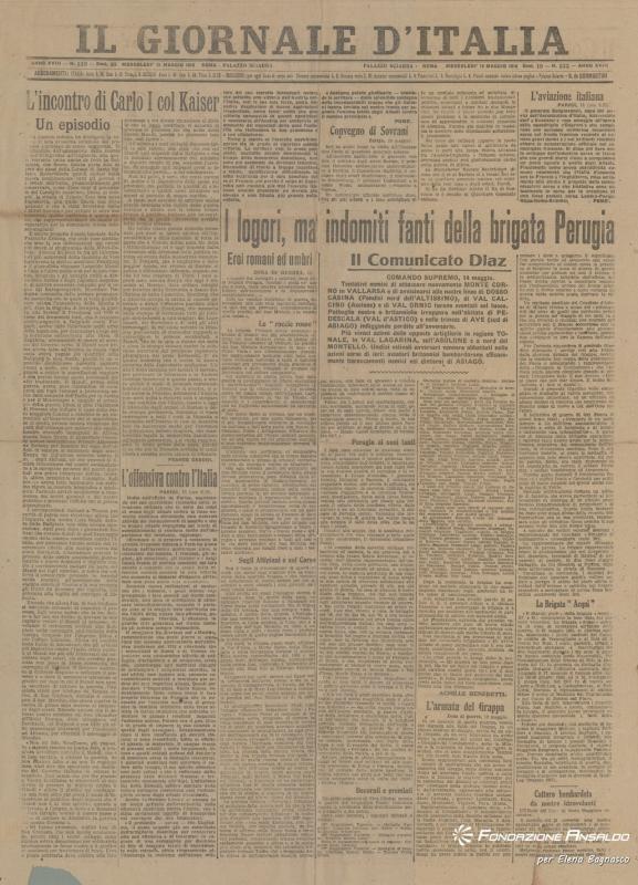 Il Giornale d'Italia, 15.05.1918, p. 1
