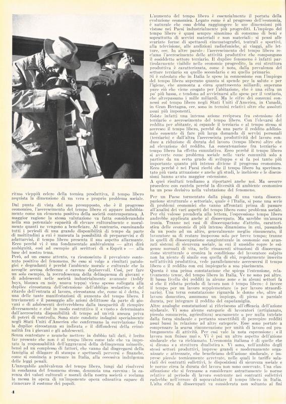 Tempo libero conquista della macchina e problema sociale, di Francesco Maria Vito, settembre - ottobre 1959, anno VII, n. 5, p. 4