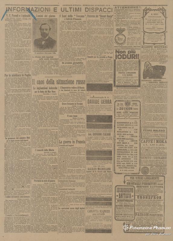 Il Giornale d'Italia, 15.05.1918, p. 4