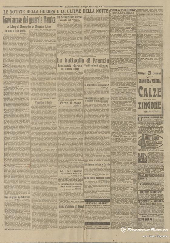Il Messaggero, 09.05.1918, p. 4
